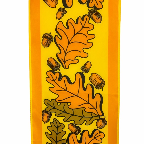 Vtg. Nasharr Freres Polyester Scarf w/Autumn Motif Made in Japan - 43" x 9.75" - Picture 5 of 5